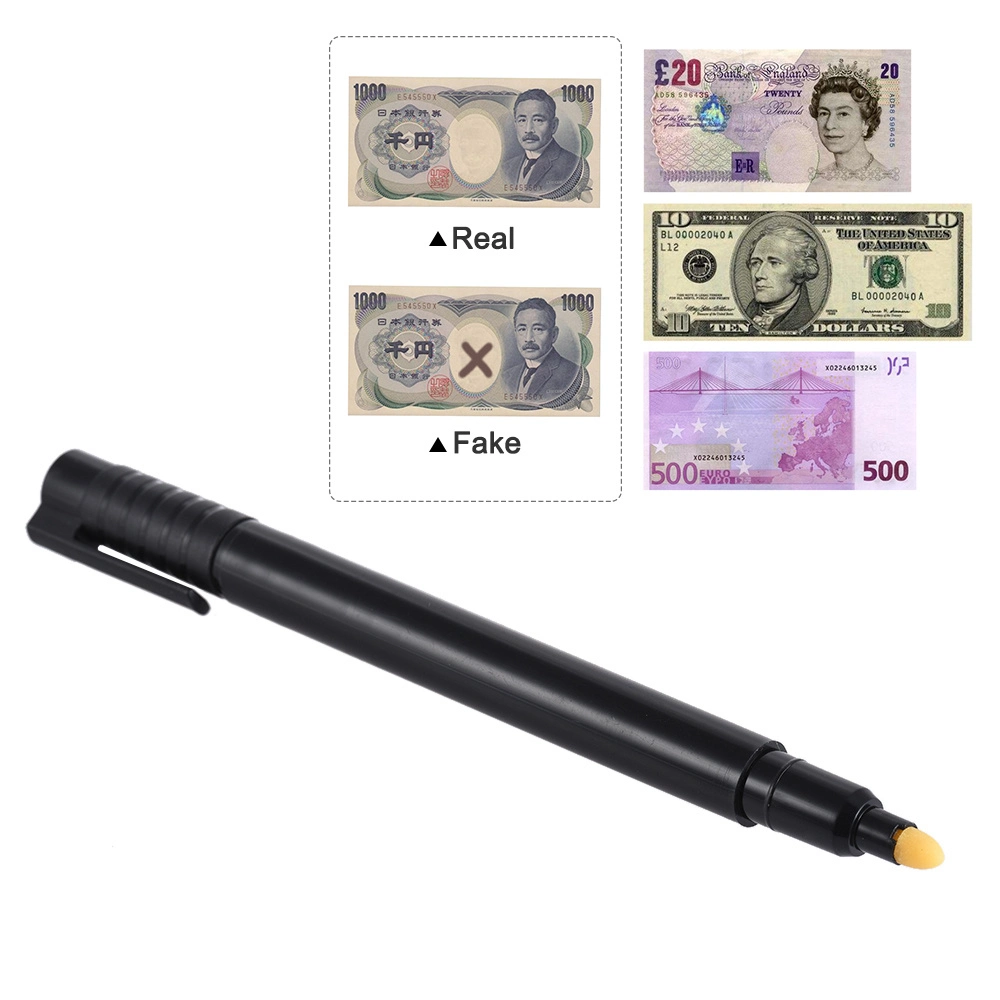 Counterfeit Money Detector Pen Fake Euro Money Detector Pen Money Counterfeit Fake Banknote Tester for Us Dollar Bill Euro