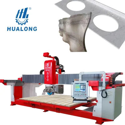 Personalización básica Hualong Machinery Italy Program Software 5 Axis CNC Bridge Saw Stone Tile Cutter Máquina cortadora para mármol, fabricación de encimeras de cocina de cuarzo